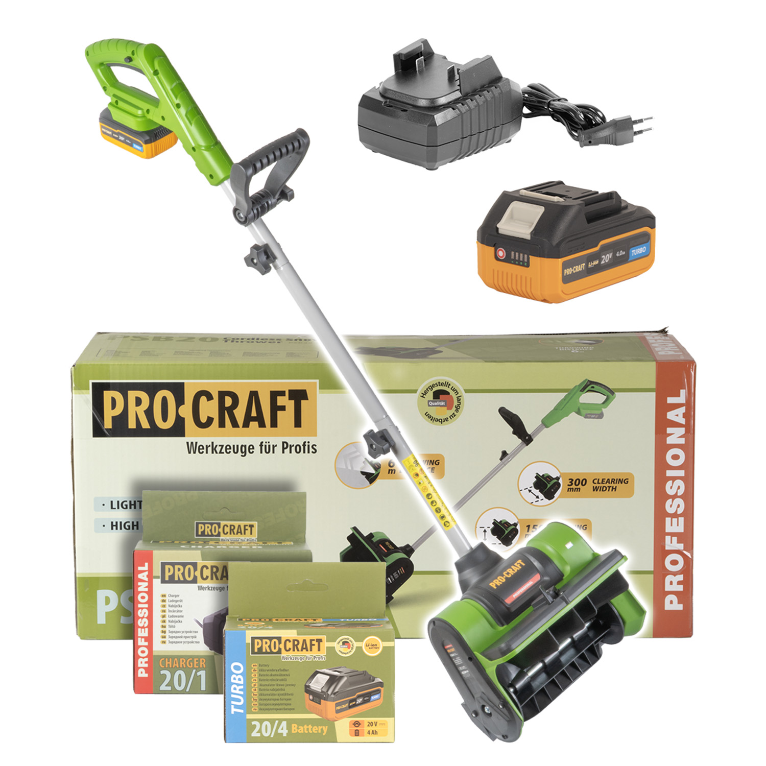 Akumulátorová snehová fréza Procraft SPSB20/20-4-Turbo/20-1